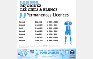 Permanences Licences 2022 - Juin