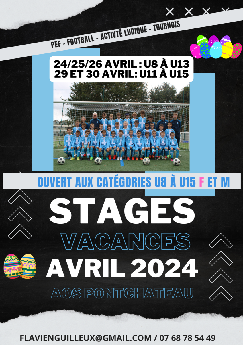 Stage Vacances d'Avril 2024