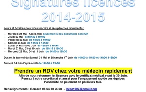 Licences 2014-2015 c'est partie!