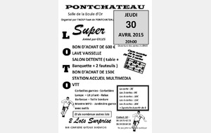 LOTO de l'AOSP FOOT du 30 AVRIL 2015