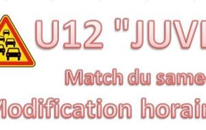 U12/U13 INFO POUR LE SAMEDI 27