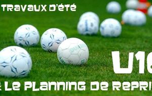LE PLANNING D'ETE DES U16