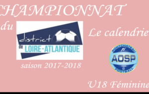 LE CALENDRIER DES U18F