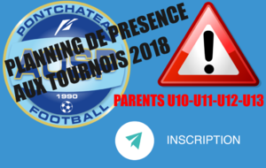 PLANNING 2018 PRESENCE TOURNOIS U10 à U13