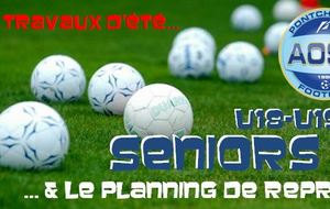 PLANNING DE REPRISE SENIORS M &amp; U18-19 M