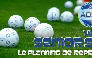 PLANNING DE REPRISE SENIORS F &amp; U18 F