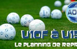 PLANNING DE REPRISE U10F à U15 F