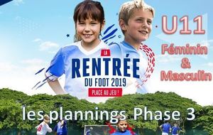 CALENDRIER U11 M&amp;F PHASE 3