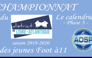 LE CALENDRIER JEUNES FOOT à 11 PHASE 3