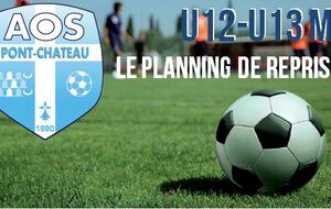 PLANNING DE REPRISE ESTIVALE U12-U13 M