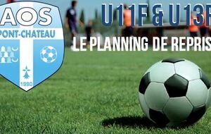 DATES DE REPRISE U11F &amp; U13F