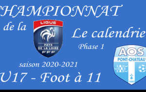 LE CALENDRIER DE R2 DES U17M