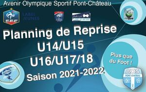 PLANNING DE REPRISE   U14/U15  ET U16/U17/U18