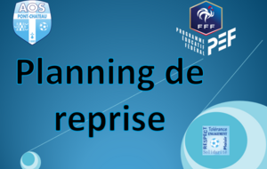 Planning de reprise pour toutes les catégories