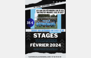 Stage Vacances de Février 2024