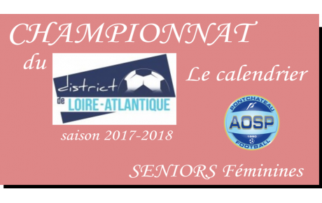 LE CALENDRIER DES SENIORS FEMININES