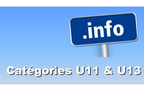INFO TOURNOIS U11 &amp; U13