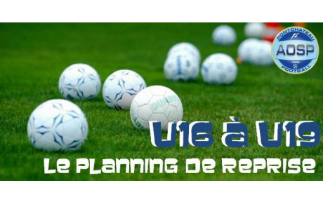 LE PROGRAMME DE REPRISE U16--&gt;U19