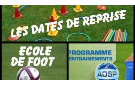LA REPRISE DE L'ECOLE DE FOOT