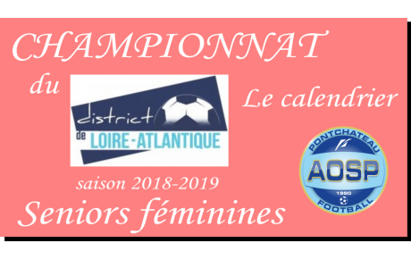 LE CALENDRIER DES SENIORS FÉMININES