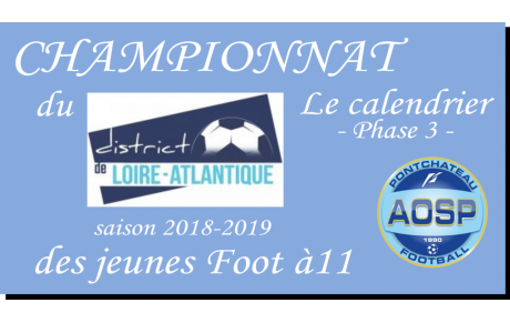 LE CALENDRIER DES JEUNES PHASE 3