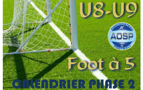 LE CALENDRIER U9 PHASE 2