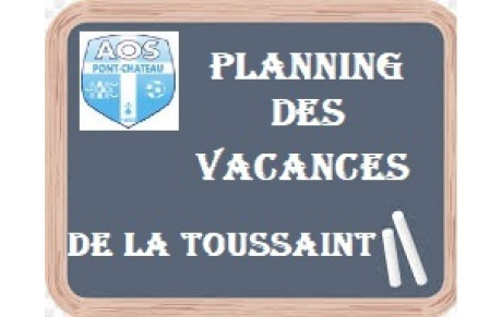 Planning des vacances de la Toussaint