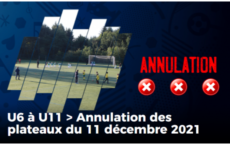 ANNULATION PLATEAUX U6 à U11 F et M