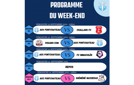 🆕 PROGRAMME DU WEEK-END 🆕  