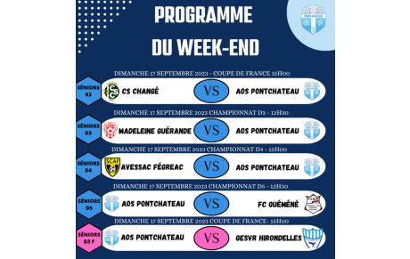 🆕 PROGRAMME DU WEEK-END 🆕  