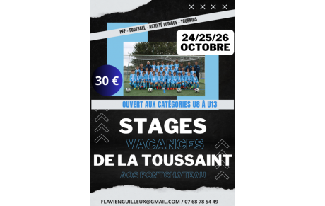 STAGE VACANCES DE LA TOUSSAINT 