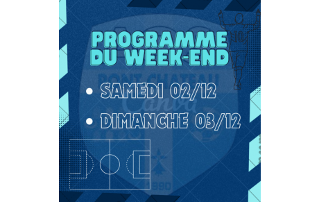 PROGRAMME DU WEEK-END 📆  